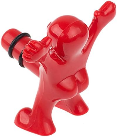 Wishstone Happy Man Funny Bottle Stopper Set of 4 ,2 Black and 2 Red - Sir Perky Novelty Stopper