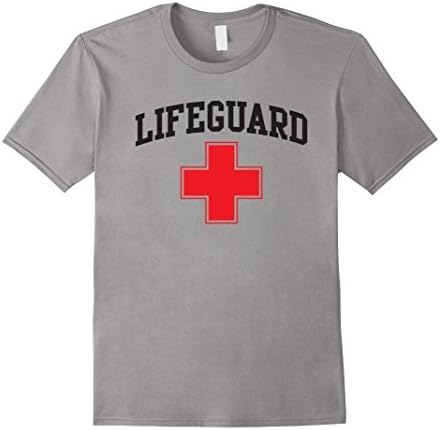 Men's Lifeguard Short Sleeve Grey White T-Shirt XL Slate