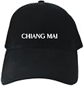 CAPS BLACK EMBROIDERY " CHIANG MAI SIMPLE WORD " THAILAND