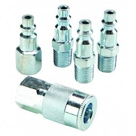 Buy 5 Piece Industrial Series Air Tool Quick Coupler and Plug Set Solid Steel by Central Pneumatic now!