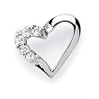 Beautiful Solid Sterling Silver Cubic Zirconia Rhodium Plated Heart Shape Pendant.