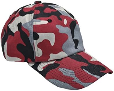 CAMOsport Women's Baseball Cap - Velcro Adjustable One Size Red-Black-White-Gray