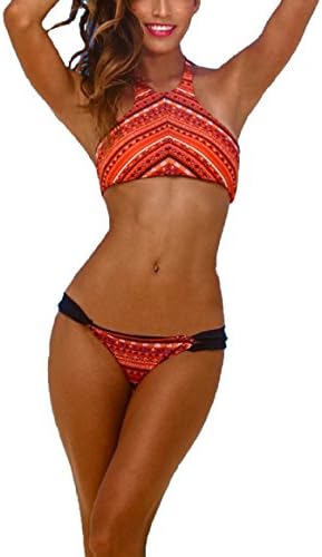 Women's High Neck Halter Bikini Sets Swimsuit Midnight Top
