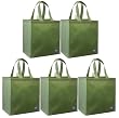 Reusable Grocery Tote Bag Olive 5 Pack
