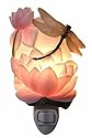 Dragonfly & Water Lily Floral Hand Painted Night LIght