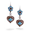 Amaro Earrings - Petite Heart, in Topaz and Light Blue Tone #03166 AOE OE