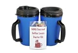 Gourmet 20 oz Aladdin Coffee 2 Blue Mug Kit