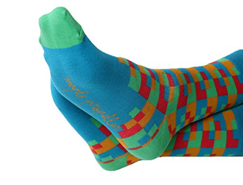 Maple Propeller Colorful Pattern Socks (9-14, Teal)