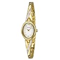 Accurist Women's Quartz Watch with White Dial Analogue Display and Gold Bangle LB1646W