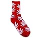 Paradise Kiss 5 Colors Plantlife Marijuana Weed Leaf Cotton High Socks Men/women Ankle (red)