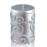 41o1cbCzR6L. SL160  3 x 4 Scroll Pillar Candles Silver Set of 6