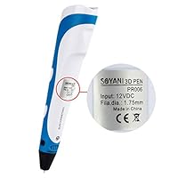 Soyan 3D Printing Pen for Doodling, Art & Craft Making, 3D Modeling and Education, Comes with 30 Grams 1.75mm ABS Filament (Blue) by Soyan Technology