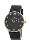 Lucien Piccard Swiss Movement Sharp Black Dial Leather Date Watch 28183BK