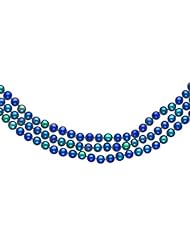 14K Gold 6mm Black Cultured Round Pearl Strand 16"