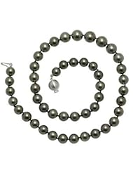 14K White Gold 18" "A+" Quality Pearl 8-10.5mm Natural Color Tahitian Necklace