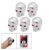 Skull Shaped Tire Tyre Valves Stems Caps Covers 5pcs