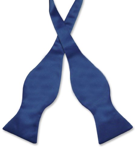 Vesuvio Napoli SELF TIE Bow Tie Solid ROYAL BLUE Color Men's BowTie