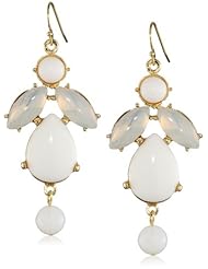Ben-Amun Jewelry "White Opulence" Gold Plated White and Opal Drop Earrings