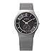 Men's Titanium Quartz Black Patterned Dial Mesh Band
