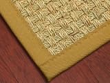Basketweave Seagrass Rug - Khaki, Cotton Binding - 9 Sizes Available