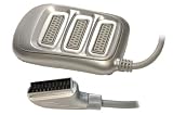 3 Way Scart AV Switch Box Adaptor - 3 Devices to 1 TV (Silver)