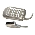 3 Way Scart AV Switch Box Adaptor - 3 Devices to 1 TV (Silver)