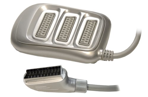 3 Way Scart AV Switch Box Adaptor - 3 Devices to 1 TV (Silver)