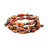 Bracelet - B94 - Handpainted Wooden Bead Wrap Around ~ Oval Beads