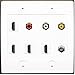 RiteAV 4 x HDMI 3 x RCA Composite and Coax Cable TV Wallplate