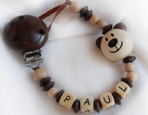 Personalized pacifier clip model 10702, handmade by mamasliebchen