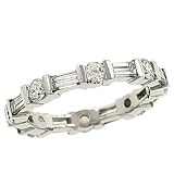 Round/Baguette Bar Set Diamond Eternity Band 1.94cttw