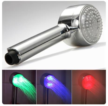 Luxus Oramics LED Duschkopf Duschbrause Lichtdusche Duschkopf 3 Farben - Farbwechsel