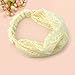 Elegant Women Black Bandanas Lace Headwrap Headband Girls' Hair Accessory Gift (Beige)