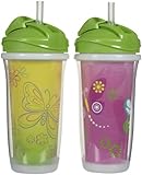 Playtex Playtime Insulator Straw Cup - Girl - 9 oz - 2 ct