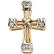 14K Yellow Gold Diamond Unity Cross Pendant