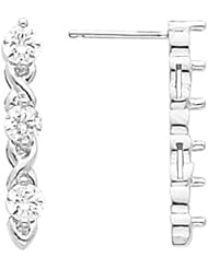 Pair of 14K White Gold Diamond Earrings - 0.48 Ct. -- LIFETIME WARRANTY
