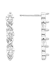 Pair of 14K White Gold Diamond Earrings - 0.90 Ct. -- LIFETIME WARRANTY