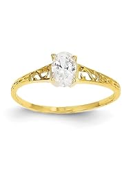 14k Yellow gold April Birthstone Ring