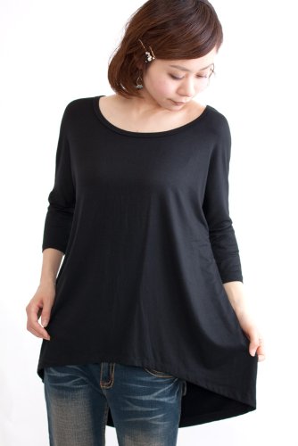 (ナドゥー) nadoo 全10色 ジャージ 後ろ長めヘム ７分袖 カットソー ヨガウェア フィットネス ダンス 534