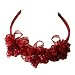 41o2ATgYDNL. SL75  Toddler Little Girls Christmas BURGUNDY Floral HAIR BAND Flower Girl LITO Tiara