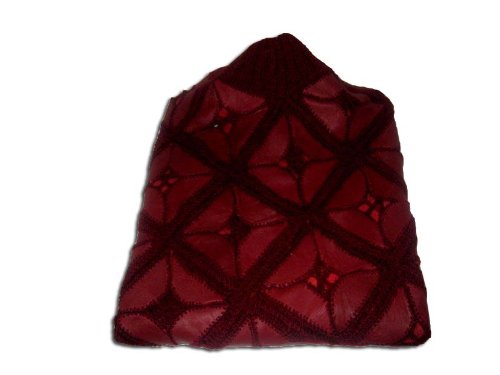 Extra 50% Off Hand Embroidered Poncho with Lots of Colorful Leather LEP_RT_RED_001