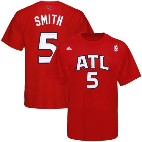 NBA adidas Atlanta Hawks #5 Josh Smith Red Player T-shirt (X-Large)