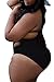 Kisscy Women's Plus Size Cutout High Waist Bikini Sets Swimsuit Swimwear Black