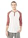 Alternative Men's Raglan 3/4 Sleeve Henley Shirt Tee, Eco Ivory/Eco True Burgundy, Large