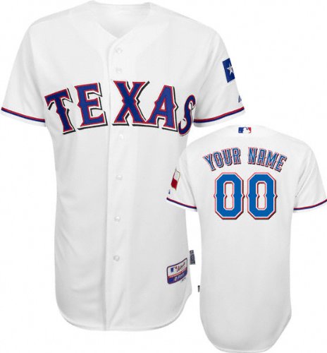MLB Men's Texas Rangers Authentic Coolbase Jersey Personalized (White, 52/XX-Large)