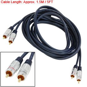 5FT Golden Plated 2 RCA Male to Male Audio AV Cable: Electronics
