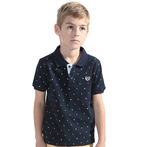 Leo&Lily Boys' Anchor Printed Polo T-Shirt
