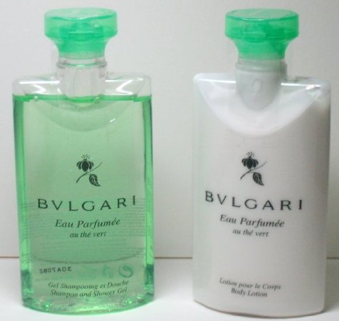 BVLGARI Eau Parfumee au the vert (Green Tea) Lotion & Shower Gel Set - 2.5 Oz (2-Pack)