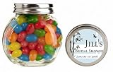 Baby Keepsake: Blue Bamboo Design Asian Theme Personalized Glass Candy Jar - Unassemb (Set of 24)