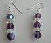 Sterling Silver AB Amethyst Swarovski Crystal w/ AB Spacer Earrings (BRAND NEW)
